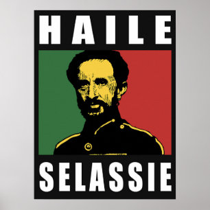 Haile Selassie Lion Rasta Solomon Jah Rastafari Poster