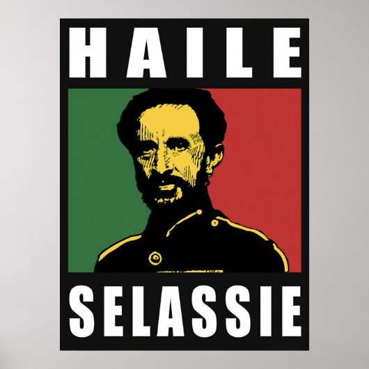Haile Selassie Lion Rasta Solomon Jah Rastafari Poster (Voorkant)