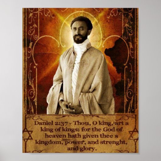 Haile Selassie Lion Rasta Solomon Jah Rastafari Poster (Voorkant)