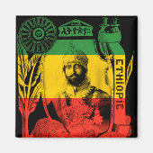 Haile Selassie Magnet Red Gold Green Rasta (Voorkant)