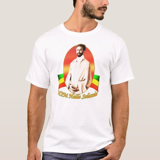 Haile Selassie Oval Portret Standard Apparel T-shirt (Voorkant)