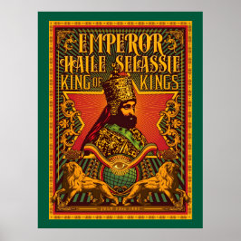 Haile Selassie Postkaart Jah Rastafari Metaalprint Poster