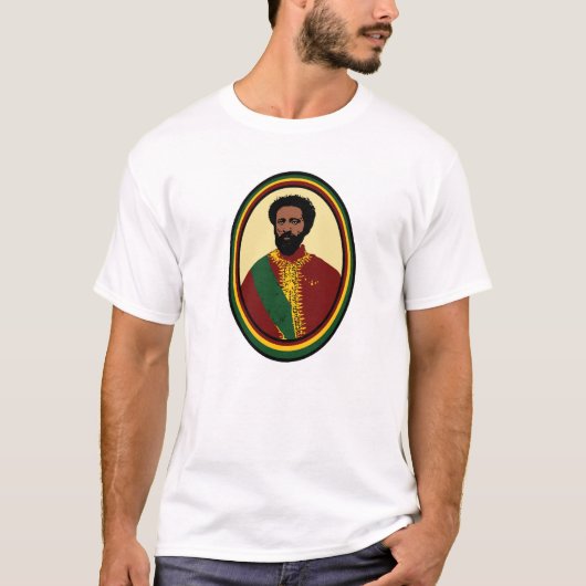 Haile Selassie Rasta Reggae Ethiopia Jamaica T-shirt (Voorkant)