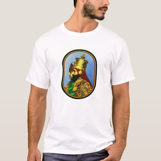 Haile Selassie Rasta Reggae Ethiopia Jamaica T-shirt (Voorkant)