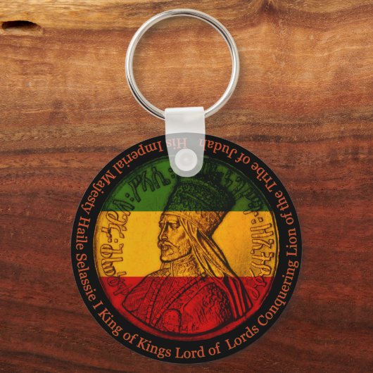 Haile Selassie Rasta Sleutelhanger (Voorkant)