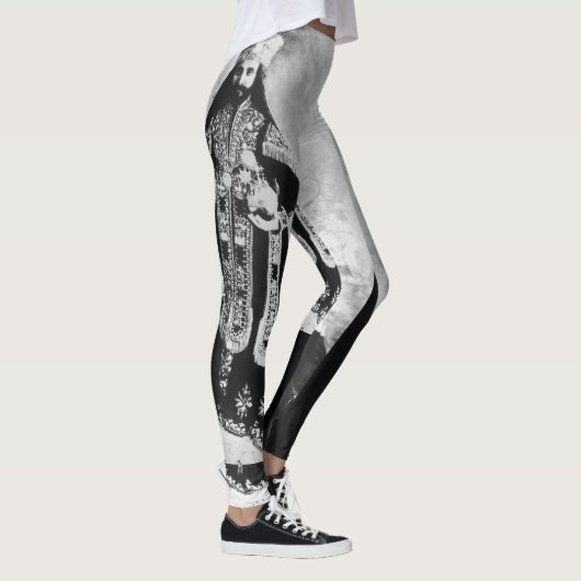Haile Selassie - Rastafara - Power Yoga Leggings (Rechts)