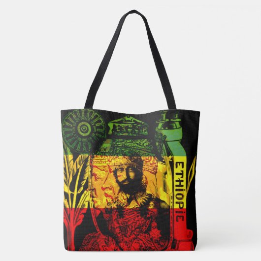 Haile Selassie Rastafarian Cross Body Bag Tote Bag (Achterkant)