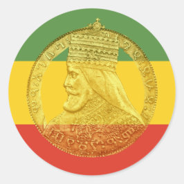 Haile Selassie Rood Goud Groene Sticker