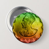 Haile Selassie Santeem Speld Ronde Button 7,6 Cm (Voorkant /achterkant)