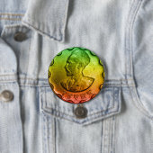 Haile Selassie Santeem Speld Ronde Button 7,6 Cm (In situ)