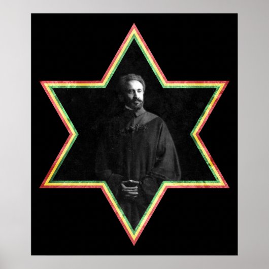 Haile Selassie Star van David Poster (Voorkant)