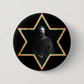 Haile Selassie Star van David Ronde Button 5,7 Cm (Voorkant)