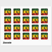 Haile Selassie Sticker Red Gold Green Rasta (Vel)