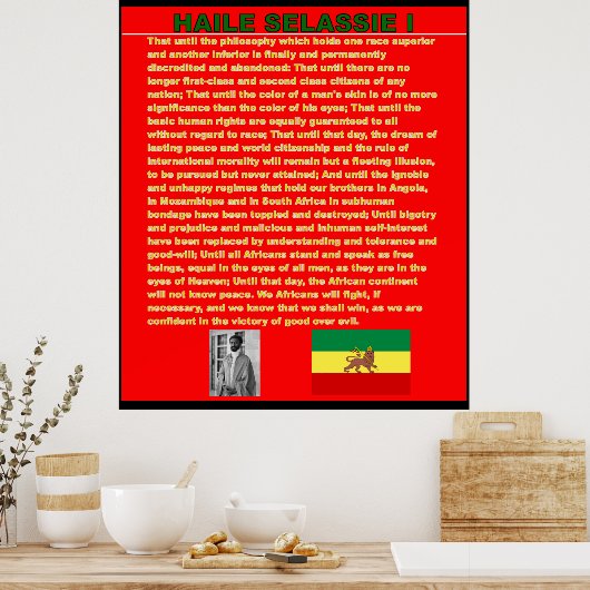 Haile Selassie War Speech to UN Canvas Poster (Keuken)