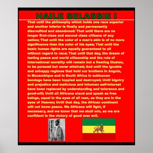 Haile Selassie War Speech to UN Canvas Poster (Voorkant)