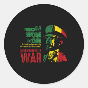 Haile Selie Speech War Judah Lion Shirt Jah Bless Ronde Sticker