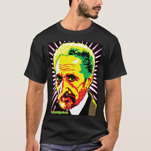 Haile Sellasie I Tshirt Jah Sunny Arts Design (Voorkant)