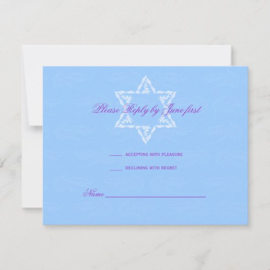 Hailey Bat Mitzvah Uitnodiging met Damask RSVP (Voorkant)