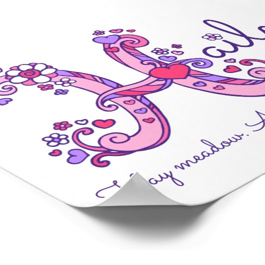 Hailey initiaal H edule hartkunst Poster (Hoek)