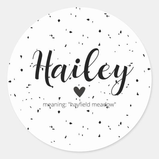 Hailey Name openbaart de betekenis van een minimal Ronde Sticker (Voorkant)