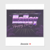 Hailey Name Vorname lila retro Sticker Geburtstag (Vel)