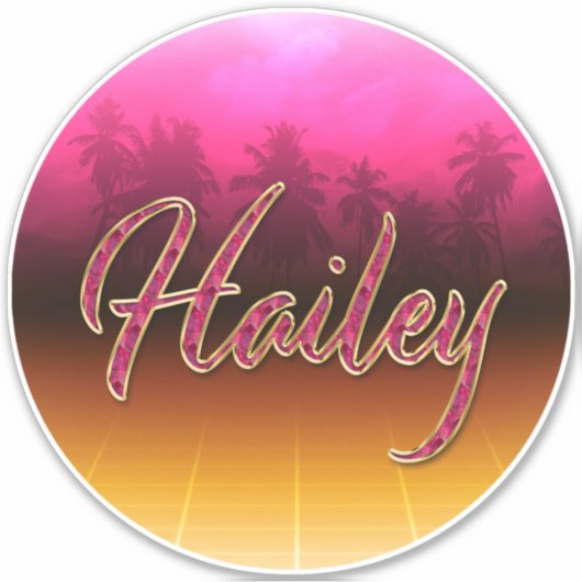 Hailey Vorname Name golden pink Aufkleber Sticker (Voorkant)