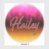 Hailey Vorname Name golden pink Aufkleber Sticker (Vel)