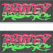 Hailey Vorname Name Graffiti Aufkleber Sticker (Voorkant)