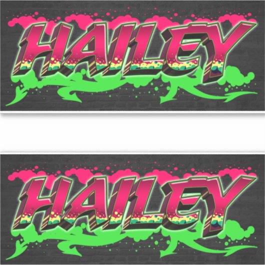 Hailey Vorname Name Graffiti Aufkleber Sticker (Voorkant)