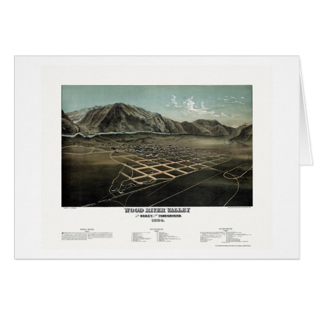 Hailey - Wood River, ID Panoramic Map - 1884 (Voorkant Horizontaal)