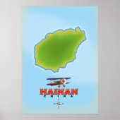 Hainan China-kaart Poster (Voorkant)