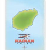 Hainan China-kaart Sticker (Voorkant)