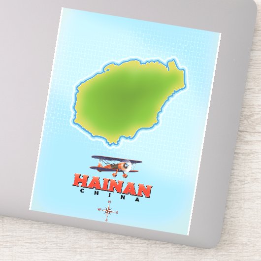 Hainan China-kaart Sticker (Detail)