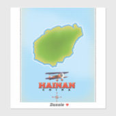 Hainan China-kaart Sticker (Vel)