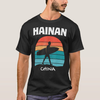HAINAN CHINA Surf Retro Sunset Surfen T-shirt