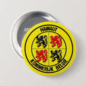 Hainaut Round Emblem Ronde Button 7,6 Cm (Voorkant /achterkant)