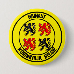 Hainaut Round Emblem Ronde Button 7,6 Cm