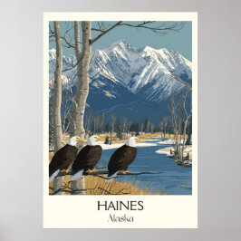 Haines Alaska Adelaars Besneeuwde Bergen Poster
