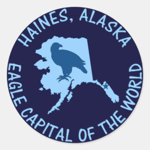 Haines, Alaska Eagle Hoofdstad van de Wereld Ronde Sticker