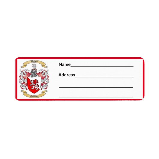 Haines Family Crest Etiket (Voorkant)