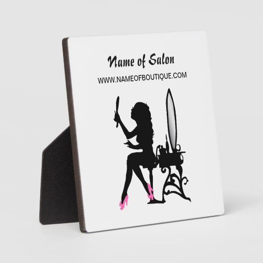 Hair and Beauty Salon Pink and Black Girly Girl Fotoplaat (Voorkant)