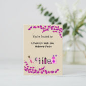 Hair and Makeup Party Kaart (Staand voorkant)