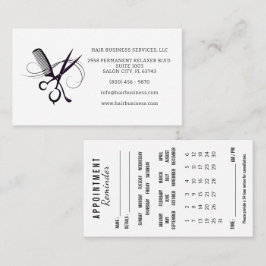 Hair Appointment Reminder Calendar Business Card Visitekaartje