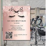 Hair Beausalon roos Gold glitter QR code Flyer<br><div class="desc">Een gouden achtergrond van het roos,  met glitterdruppels,  zwarte schaar en zweepslagen. Vooraan: De tekst: Prijslijst. Personaliseer en voeg jouw naam en adres toe. Creëer je eigen QR-code door je URL toe te voegen aan je website of je sociale mediaaccount. Terug: jouw tekst,  prijzen.</div>