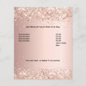 Hair Beausalon roos goudglitter prijs QR code Flyer (Achterkant)