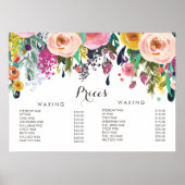 Hair Beauty Salon Beautician Menu Price Poster (Voorkant)