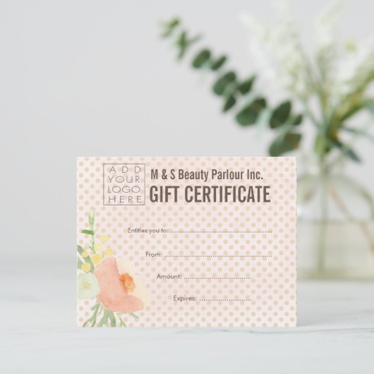 Hair Beauty Salon Gift Certificate Sjabloon (Staand voorkant)
