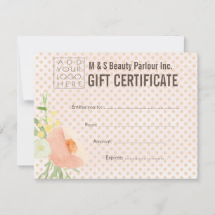Hair Beauty Salon Gift Certificate Sjabloon