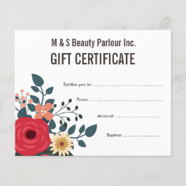 Hair Beauty Salon Gift Certificate Sjabloon
