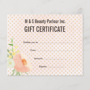 Hair Beauty Salon Gift Certificate Sjabloon Flyer